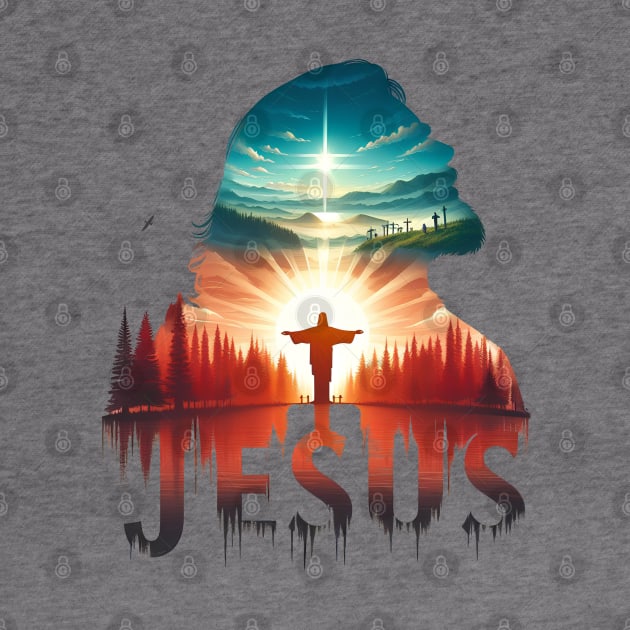 Christian Tshirt Design Siluet Jesus Christ by Javacustoms